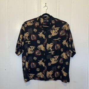 Nat Nast Black Silk XXL Mens Shirt